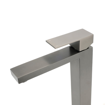 WELS Gun Metal Square 310mm Tall Basin Vessel Mixer Kitchen Laundry Faucet Tap.