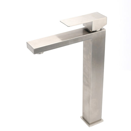 WELS Square Tall Basin Vessel Mixer Faucet Tap Kitchen Laundry Brushed Nickel.