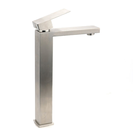 WELS Square Tall Basin Vessel Mixer Faucet Tap Kitchen Laundry Brushed Nickel.