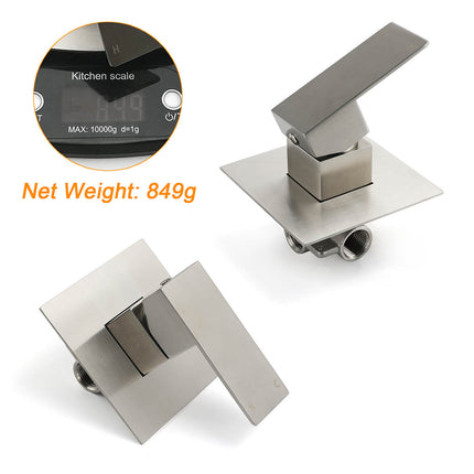 Nickel Brushed Square Lead Free Shower Hot Cold Mixer Ceramic Cartridge Spindle.