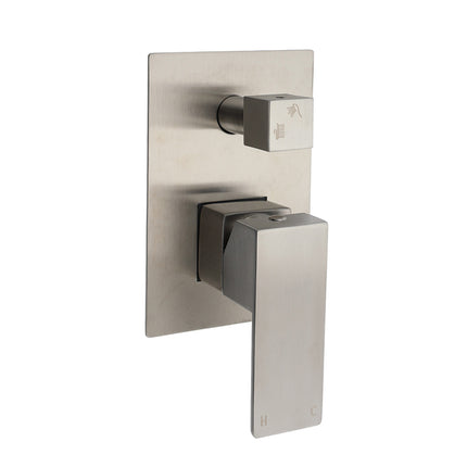 AU Standard 1/2 Inch Shower Mixer Diverter Brushed Nickel Square 2 Way Switch.