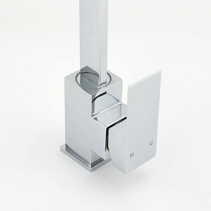 WELS Chrome Square Gooseneck Spout Swivel Laundry Sink Kitchen Mixer Faucet Tap.