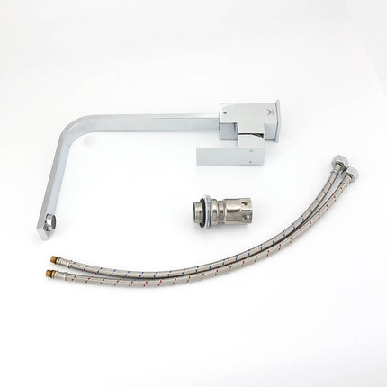 WELS Chrome Square Gooseneck Spout Swivel Laundry Sink Kitchen Mixer Faucet Tap.