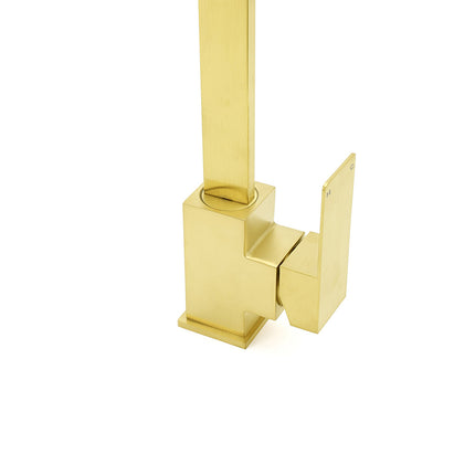 WELS Brushed Gold Gooseneck 360º Swivel Laundry Sink Kitchen Mixer Faucet Tap.