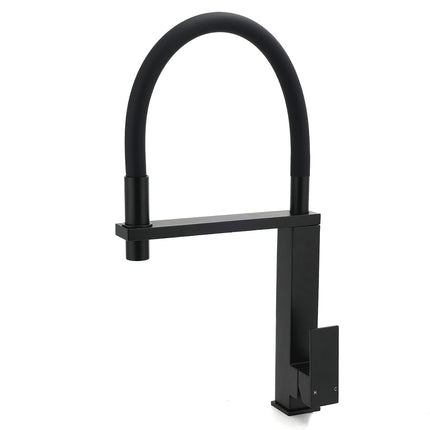 Matt Black Swivel Kitchen Sink Basin Mixer Swivel Faucet Tapware Pull Out Spout.
