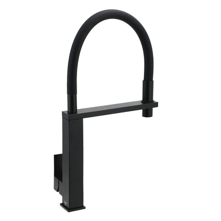 Matt Black Swivel Kitchen Sink Basin Mixer Swivel Faucet Tapware Pull Out Spout.