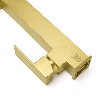 Brushed Gold Tall Kitchen Sink Basin Mixer Swivel Faucet Tap Pull Out Spout Head.