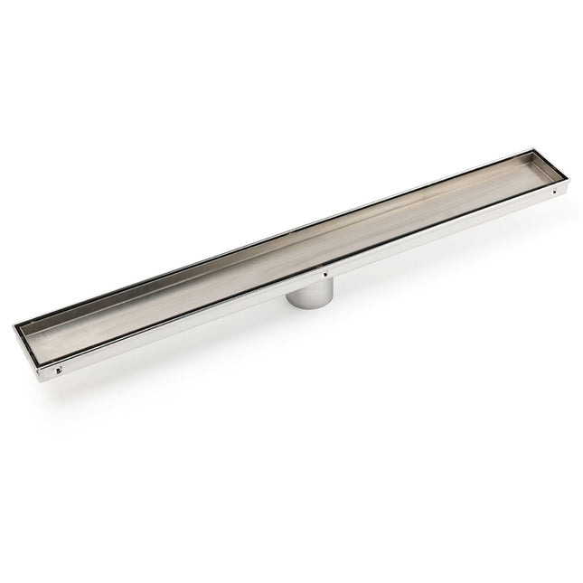 304 Stainless Steel 600mm Tile Insert Linear Shower Grate Floor Drain 50mm Waste.
