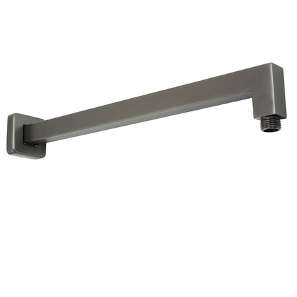 Gun Metal 8" Square Large Rainfall Shower Head 400mm Straight Wall Mounted Arm Set.