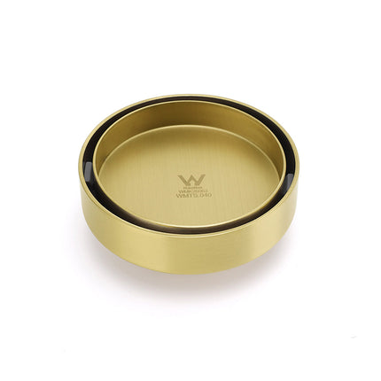 Brushed Gold Round 100mm Diamater Tile Insert Floor Drain Shower Grate 50mm Out.