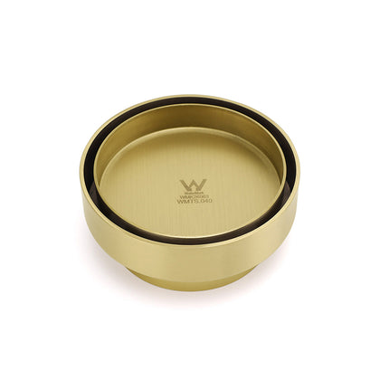Brushed Gold 100mm In Diamater Tile Insert Floor Drain Shower Grate 75mm Outlet.