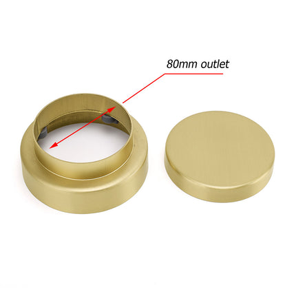 Brushed Gold 100mm In Diamater Tile Insert Floor Drain Shower Grate 75mm Outlet.