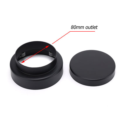 Matt Black Round 100mm Tile Insert Floor Drain Shower Grate 75mm Waste Outlet.