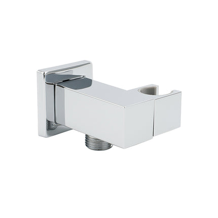 Chrome Square Water Inlet Shower Rose Bracket Swivel Holder Wall Elbow Connector G1/2" Thread.