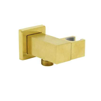 Brushed Gold Swivel Shower Head Holder Bracket Wall Inlet Elbow Water Connector 1/2 Inch.