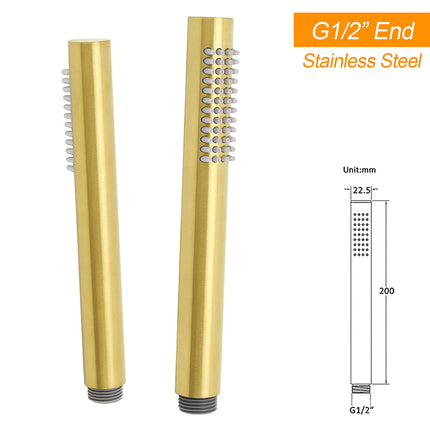 WELS Brushed Gold 2in1 Shower Large Round 12" Rain Head Handheld Silde Wall Rail Arm.