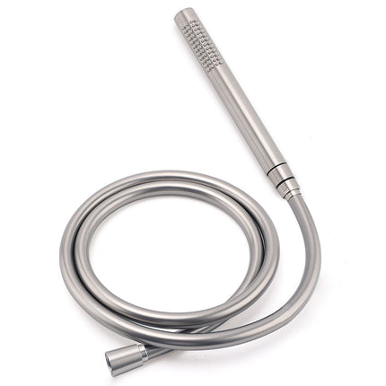WELS Brushed Nickel 2in1 Shower Set Sliding Rail Arm 8" Round Head Stainless Steel Handheld Rose.