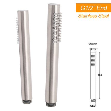 WELS Brushed Nickel 2in1 Shower Set Sliding Rail Arm 8" Round Head Stainless Steel Handheld Rose.