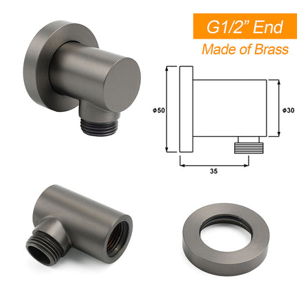 WELS Gun Metal Dual Round Shower 10" Rain Head 3 Mode Handheld Sliding Rail Diverter Set.