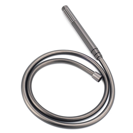 WELS Gun Metal Dual Round Shower Head 10" Rain Head Stainless Steel Handheld Sliding Rail Diverter Set.