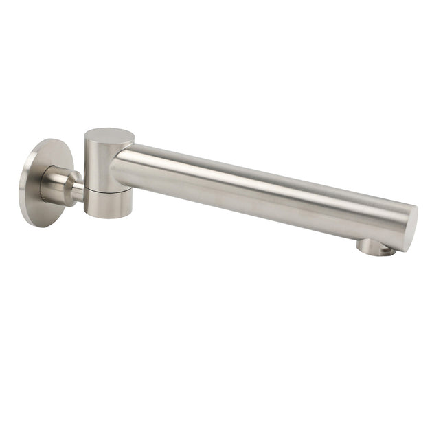 Brushed Nickel Round Basin Wall Mounted Faucet Outlet 180 Swivel Vanity Bathtub Spout.
