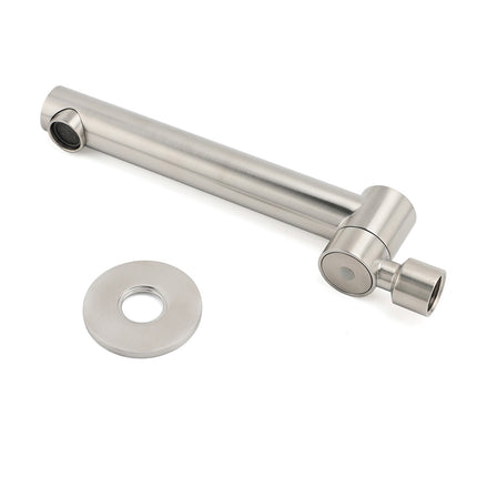 Brushed Nickel Round Basin Wall Mounted Faucet Outlet 180 Swivel Vanity Bathtub Spout.