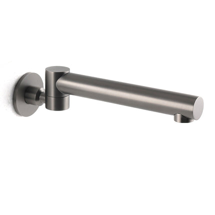 Gun Metal Round Wall Mounted 180 Swivel Bathtub Faucet Water Outlet Vanity Spout.