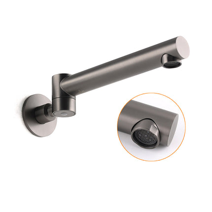 Gun Metal Round Wall Mounted 180 Swivel Bathtub Faucet Water Outlet Vanity Spout.