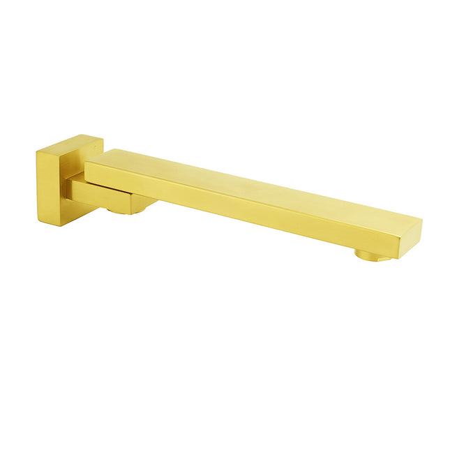 Brushed Gold Square Stainless Steel 180 Swivel Bathtub Faucet Water Outlet Spout.