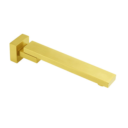 Brushed Gold Square Stainless Steel 180 Swivel Bathtub Faucet Water Outlet Spout.