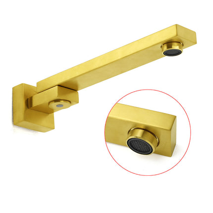 Brushed Gold Square Stainless Steel 180 Swivel Bathtub Faucet Water Outlet Spout.