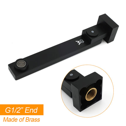 Matte Black Square Bathtub Faucet 180° Swivel Water Spout Outlet Basin Watermark.