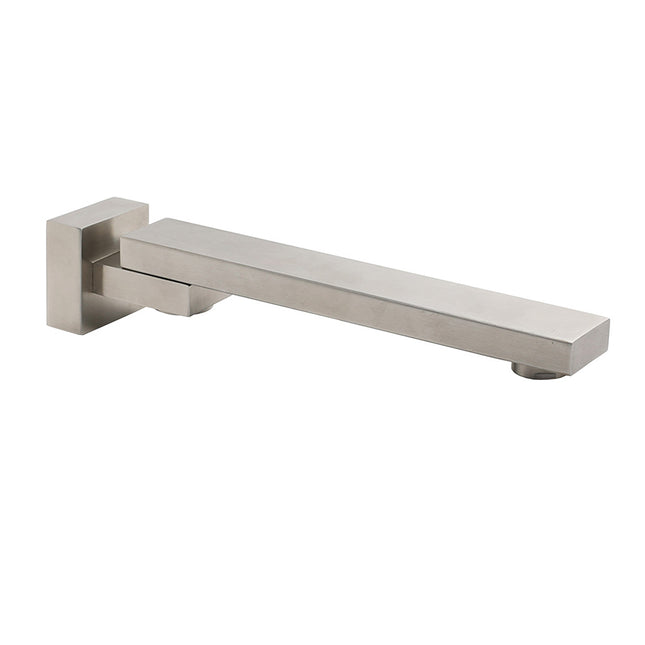 Brushed Nickel Square Stainless Steel Swivel Spout Bathtub Bubble Faucet Outlet.