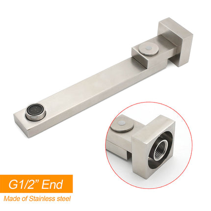 Brushed Nickel Square Stainless Steel Swivel Spout Bathtub Bubble Faucet Outlet.