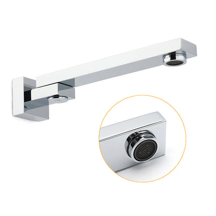 Chrome Square Stainless Steel Shower Bathtub Water Spout Faucet Outlet Tap 180° Swivel Set.
