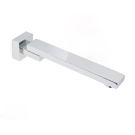 Chrome Square Stainless Steel Shower Bathtub Water Spout Faucet Outlet Tap 180° Swivel Set.