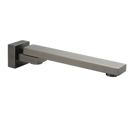 Gun Metal Square Stainless Steel 180 Swivel Bathtub Faucet Water Outlet Spout.