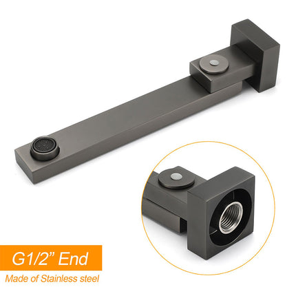 Gun Metal Square Stainless Steel 180 Swivel Bathtub Faucet Water Outlet Spout.