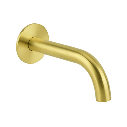 Brushed Gold 150mm Round Curve Faucet Outlet Bathroom Tub Water Filler Spout Set.