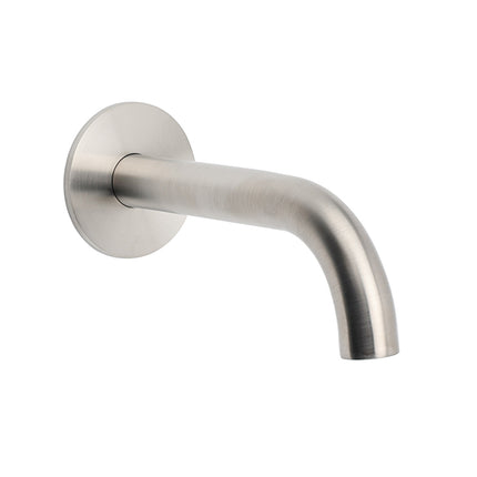 Brushed Nickel 150mm Round Curve Faucet Water Outlet Swivel Bathtub Filler Spout.