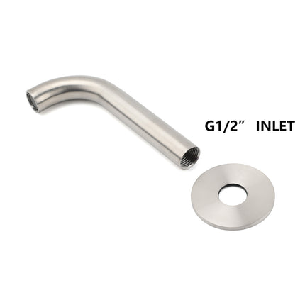 Brushed Nickel 150mm Round Curve Faucet Water Outlet Swivel Bathtub Filler Spout.