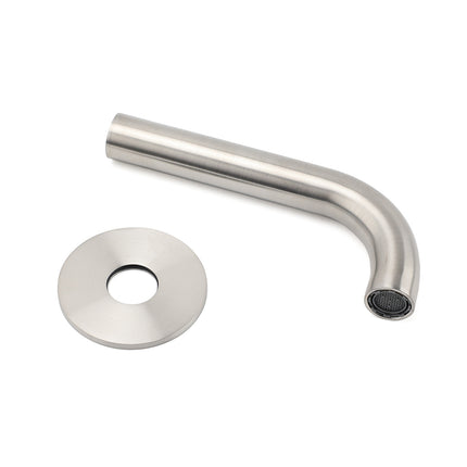 Brushed Nickel 150mm Round Curve Faucet Water Outlet Swivel Bathtub Filler Spout.