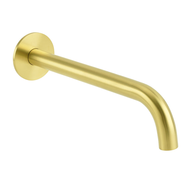 Brushed Gold Round 250mm Spout For Bathroom Tub Wall Mounted Water Filler Outlet.