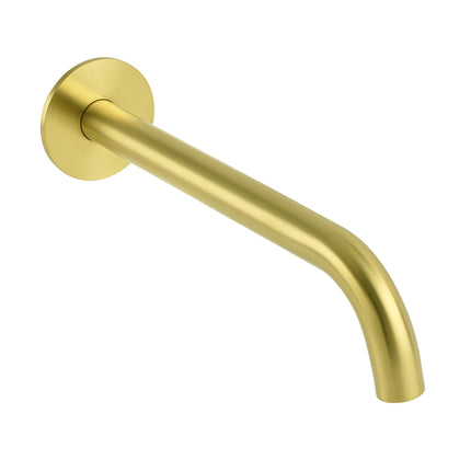 Brushed Gold Round 250mm Spout For Bathroom Tub Wall Mounted Water Filler Outlet.