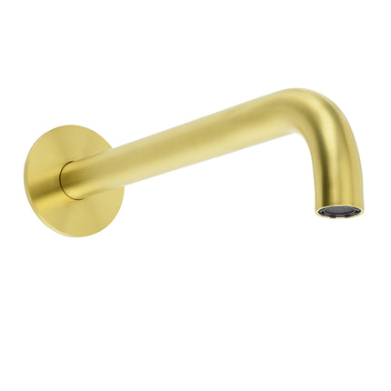 Brushed Gold Round 250mm Spout For Bathroom Tub Wall Mounted Water Filler Outlet.