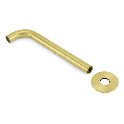 Brushed Gold Round 250mm Spout For Bathroom Tub Wall Mounted Water Filler Outlet.