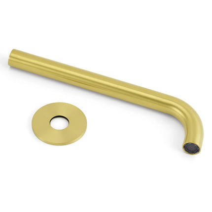 Brushed Gold Round 250mm Spout For Bathroom Tub Wall Mounted Water Filler Outlet.