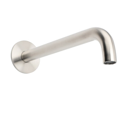 Brushed Nickel Round 250mm Long Spout Bath Tub Wall Mounted Water Filler Outlet.