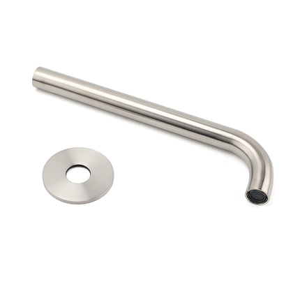 Brushed Nickel Round 250mm Long Spout Bath Tub Wall Mounted Water Filler Outlet.