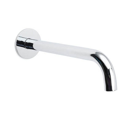 Polisehd Chrome Round 250mm Long Water Filler Spout Bath Tub Wall Mounted Outlet.